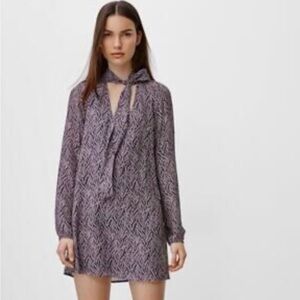 Aritzia Talula Burgundy Patterned dress